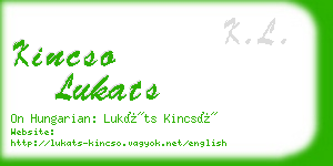 kincso lukats business card
